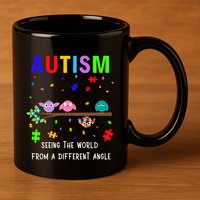 Autism Bird Puzzle Seeing The World From A Different Angle Gift 11oz C Handle Ceramic Mug