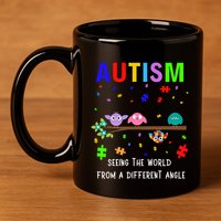 Autism Bird Puzzle Seeing The World From A Different Angle Gift 11oz C Handle Ceramic Mug