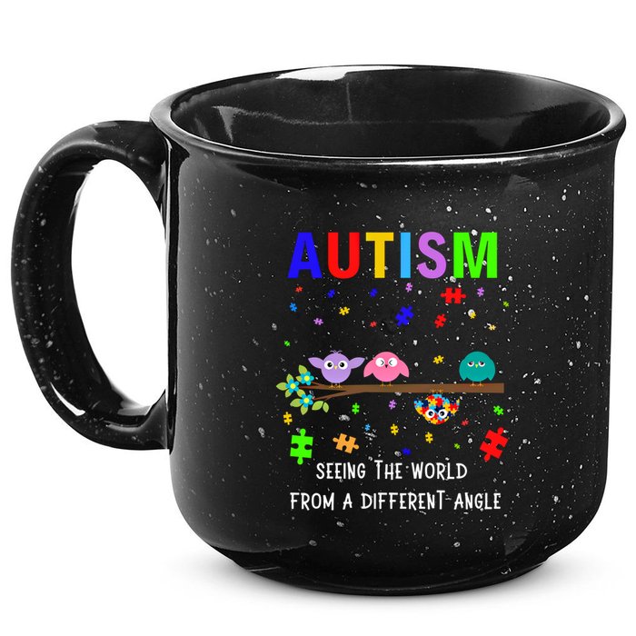 Autism Bird Puzzle Seeing The World From A Different Angle Gift 15oz Campfire Ceramic Mug