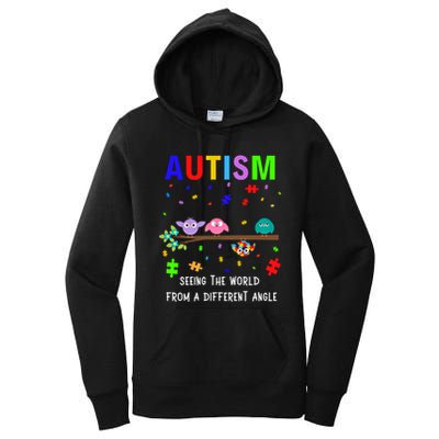 Autism Bird Puzzle Seeing The World From A Different Angle Gift Women's Pullover Hoodie
