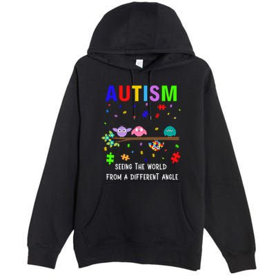 Autism Bird Puzzle Seeing The World From A Different Angle Gift Premium Pullover Hoodie