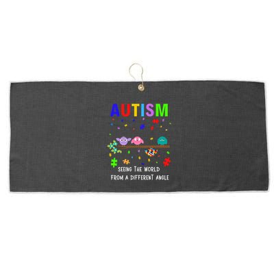 Autism Bird Puzzle Seeing The World From A Different Angle Gift Large Microfiber Waffle Golf Towel