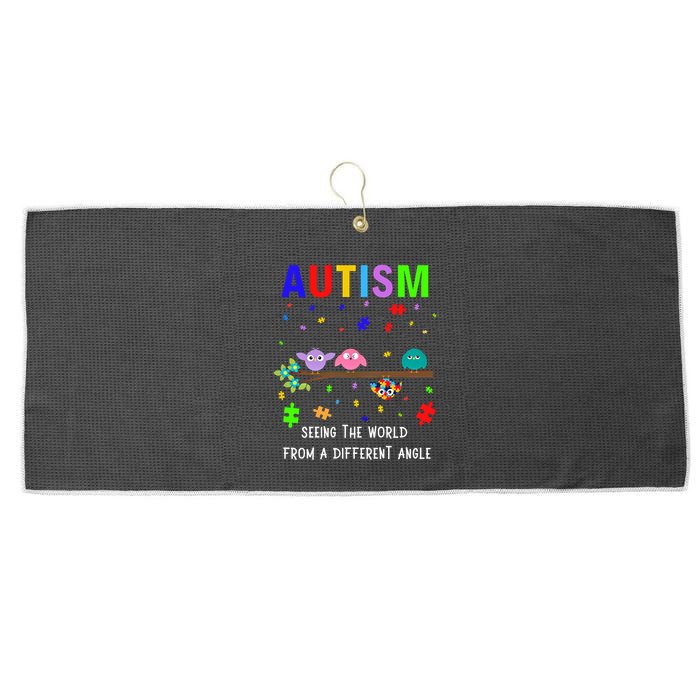 Autism Bird Puzzle Seeing The World From A Different Angle Gift Large Microfiber Waffle Golf Towel