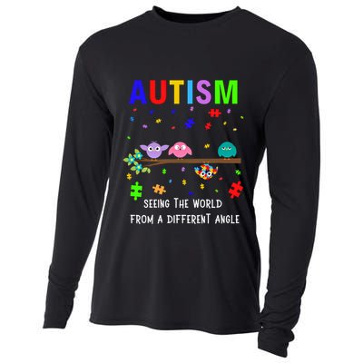 Autism Bird Puzzle Seeing The World From A Different Angle Gift Cooling Performance Long Sleeve Crew