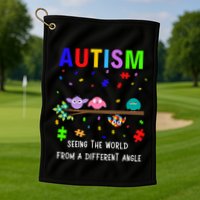 Autism Bird Puzzle Seeing The World From A Different Angle Gift Golf Towel