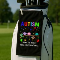 Autism Bird Puzzle Seeing The World From A Different Angle Gift Golf Towel
