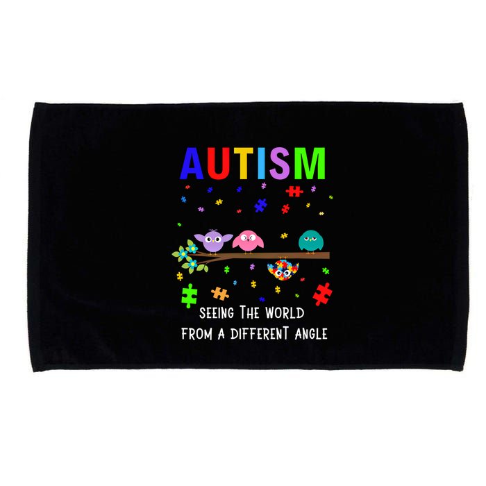 Autism Bird Puzzle Seeing The World From A Different Angle Gift Microfiber Hand Towel