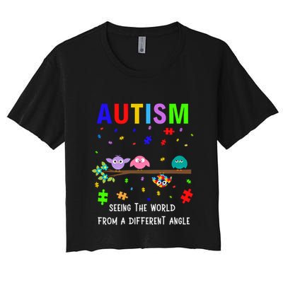 Autism Bird Puzzle Seeing The World From A Different Angle Gift Crop Top