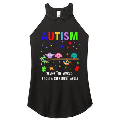 Autism Bird Puzzle Seeing The World From A Different Angle Gift Women's Perfect Tri Rocker Tank