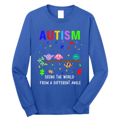 Autism Bird Puzzle Seeing The World From A Different Angle Gift Long Sleeve Shirt