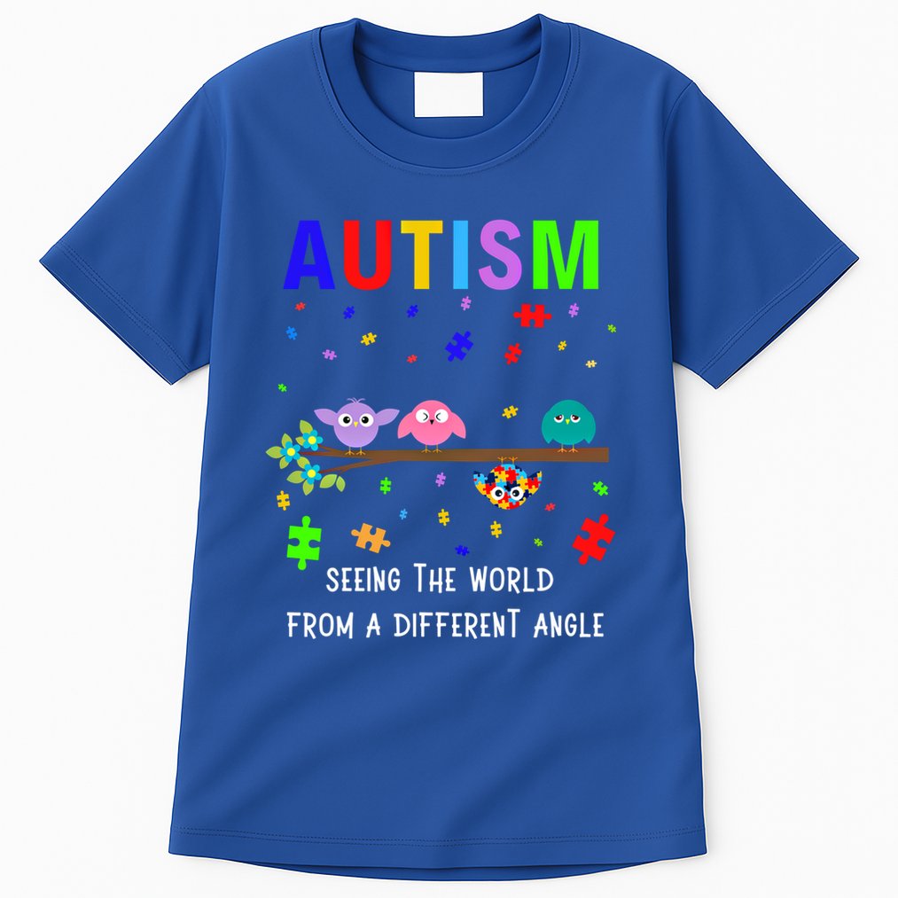 Autism Bird Puzzle Seeing The World From A Different Angle Gift Tall T-Shirt