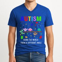 Autism Bird Puzzle Seeing The World From A Different Angle Gift V-Neck T-Shirt