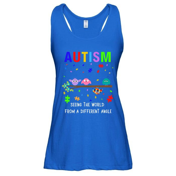 Autism Bird Puzzle Seeing The World From A Different Angle Gift Ladies Essential Flowy Tank