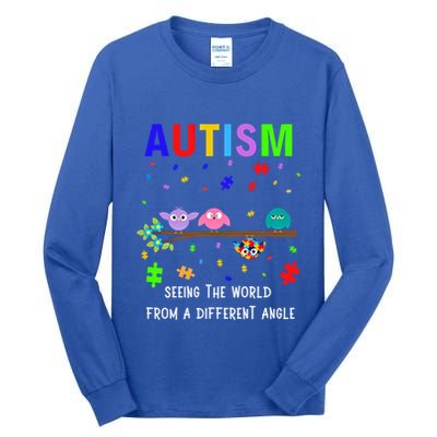 Autism Bird Puzzle Seeing The World From A Different Angle Gift Tall Long Sleeve T-Shirt
