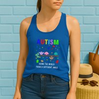 Autism Bird Puzzle Seeing The World From A Different Angle Gift Womens Tank Top