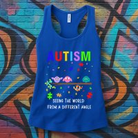 Autism Bird Puzzle Seeing The World From A Different Angle Gift Womens Tank Top