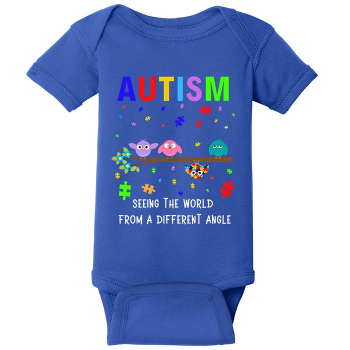 Autism Bird Puzzle Seeing The World From A Different Angle Gift Baby Bodysuit