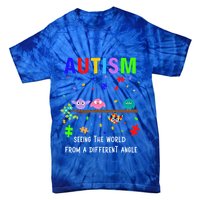 Autism Bird Puzzle Seeing The World From A Different Angle Gift Tie-Dye T-Shirt