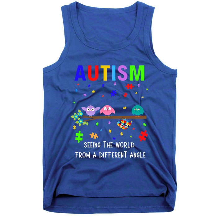 Autism Bird Puzzle Seeing The World From A Different Angle Gift Tank Top