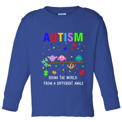 Autism Bird Puzzle Seeing The World From A Different Angle Gift Toddler Long Sleeve Shirt