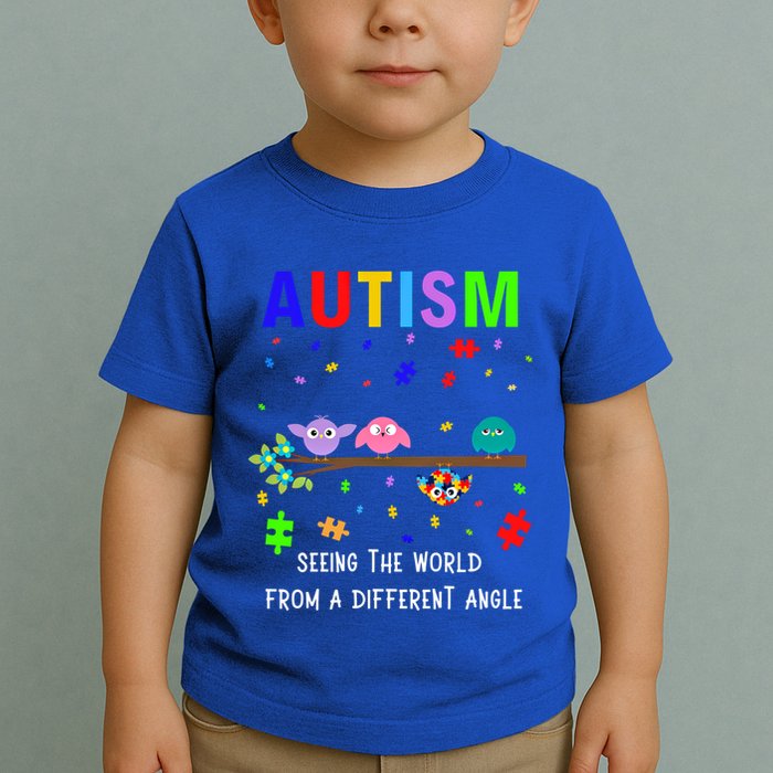 Autism Bird Puzzle Seeing The World From A Different Angle Gift Toddler T-Shirt