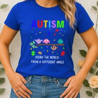 Autism Bird Puzzle Seeing The World From A Different Angle Gift Womens T-Shirt