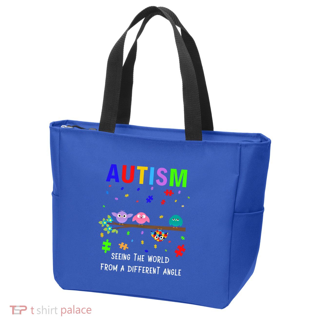Autism Bird Puzzle Seeing The World From A Different Angle Gift Zip Tote Bag