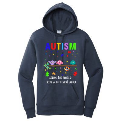 Autism Bird Puzzle Seeing The World From A Different Angle Gift Women's Pullover Hoodie