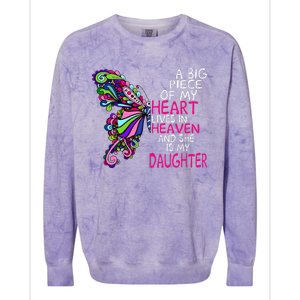 A Big Piece Of My Heart Lives In Heaven She Is My Daughter Colorblast Crewneck Sweatshirt