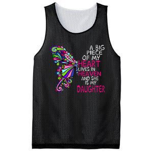 A Big Piece Of My Heart Lives In Heaven She Is My Daughter Mesh Reversible Basketball Jersey Tank