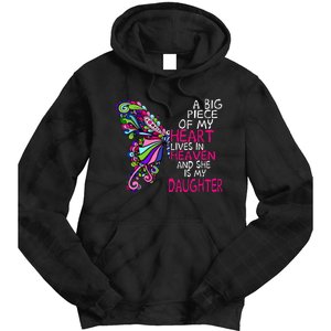 A Big Piece Of My Heart Lives In Heaven She Is My Daughter Tie Dye Hoodie