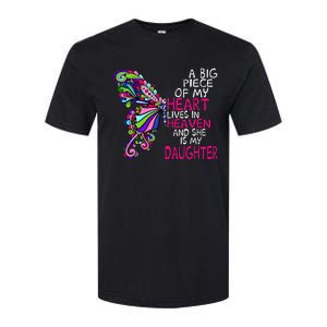 A Big Piece Of My Heart Lives In Heaven She Is My Daughter Softstyle CVC T-Shirt