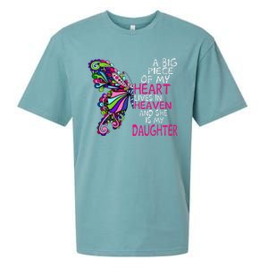 A Big Piece Of My Heart Lives In Heaven She Is My Daughter Sueded Cloud Jersey T-Shirt