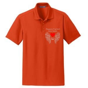 A Big Piece Of My Heart Is In Heaven And He Is My Son Great Gift Dry Zone Grid Polo