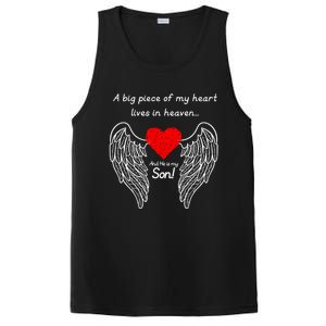 A Big Piece Of My Heart Is In Heaven And He Is My Son Great Gift PosiCharge Competitor Tank