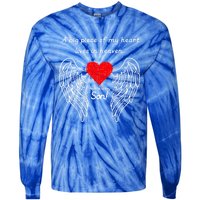 A Big Piece Of My Heart Is In Heaven And He Is My Son Great Gift Tie-Dye Long Sleeve Shirt