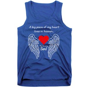 A Big Piece Of My Heart Is In Heaven And He Is My Son Great Gift Tank Top