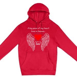 A Big Piece Of My Heart Is In Heaven And He Is My Son Great Gift Premium Pullover Hoodie