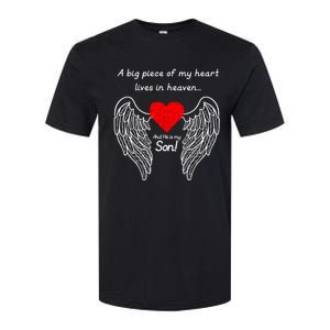 A Big Piece Of My Heart Is In Heaven And He Is My Son Great Gift Softstyle CVC T-Shirt