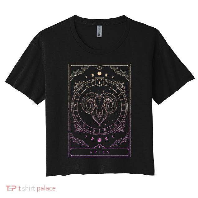 Aries Birthday Present Wo Zodiac Sign Aries Crop Top