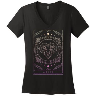 Aries Birthday Present Wo Zodiac Sign Aries Women's V-Neck T-Shirt