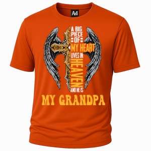 A Big Piece Of My Heart Lives In Heaven And He Is My Grandpa Cool Gift Cooling Performance Crew T-Shirt