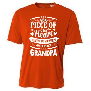 A Big Piece Of My Heart Lives In Heaven And He Is My Grandpa Funny Gift Cooling Performance Crew T-Shirt