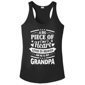 A Big Piece Of My Heart Lives In Heaven And He Is My Grandpa Funny Gift Ladies PosiCharge Competitor Racerback Tank