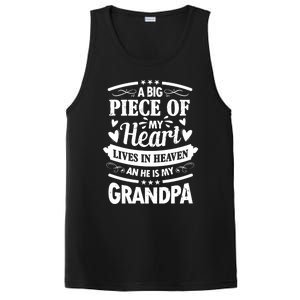 A Big Piece Of My Heart Lives In Heaven And He Is My Grandpa Funny Gift PosiCharge Competitor Tank