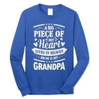 A Big Piece Of My Heart Lives In Heaven And He Is My Grandpa Funny Gift Long Sleeve Shirt