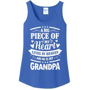 A Big Piece Of My Heart Lives In Heaven And He Is My Grandpa Funny Gift Ladies Essential Tank