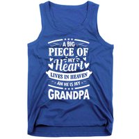 A Big Piece Of My Heart Lives In Heaven And He Is My Grandpa Funny Gift Tank Top