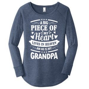 A Big Piece Of My Heart Lives In Heaven And He Is My Grandpa Funny Gift Women's Perfect Tri Tunic Long Sleeve Shirt