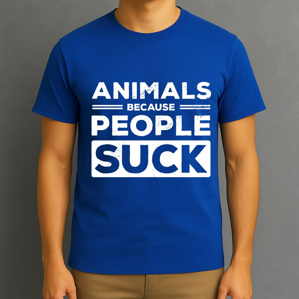 Animals Because People Suck Animal Lover Animal Keeper Zoo Gift T-Shirt